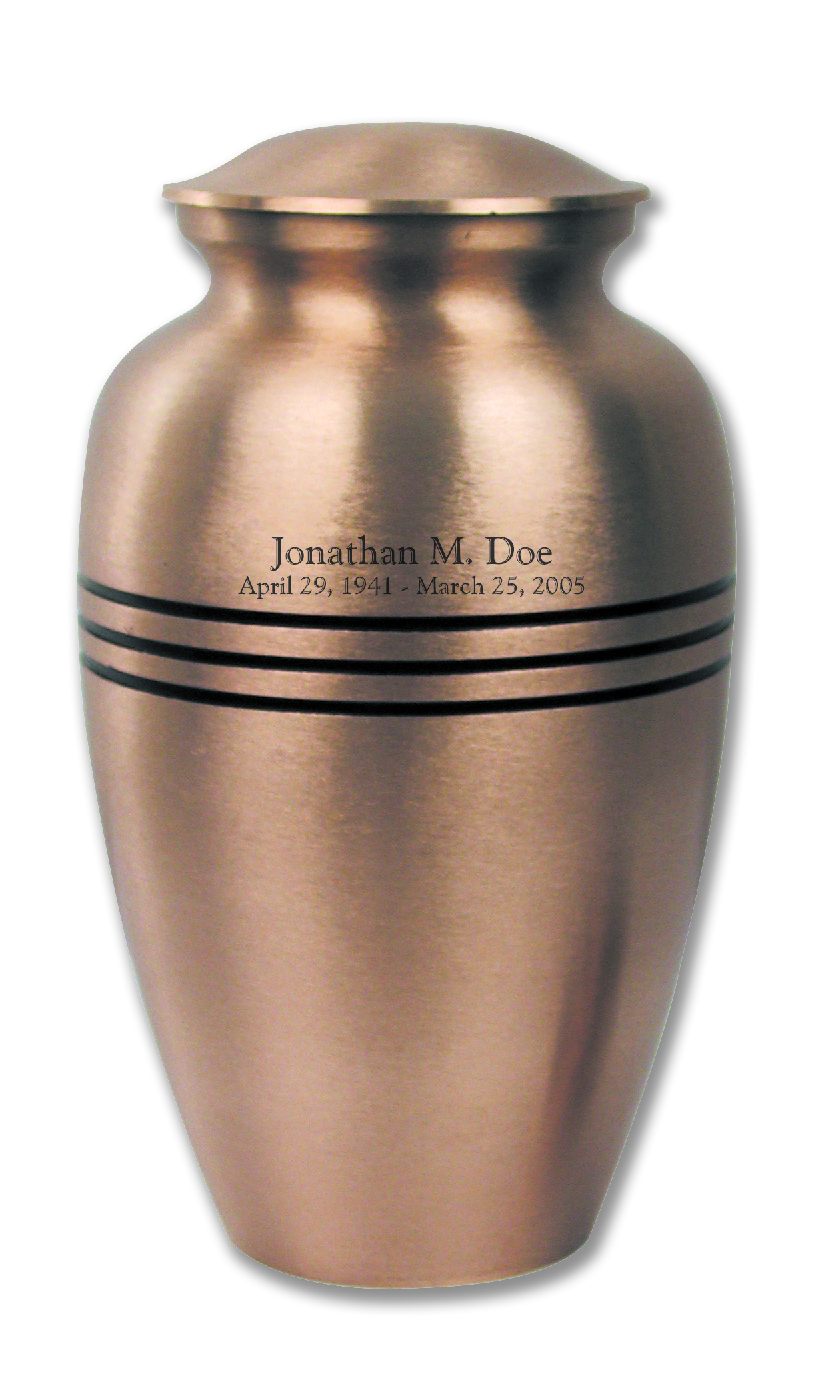 Classic Bronze Cremation Urn gold coloured