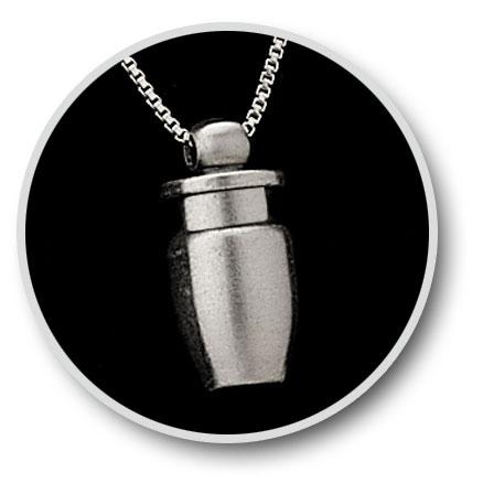 Small Sterling Silver Urn Pendant