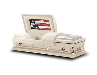 Love and Honor Almond Military Casket